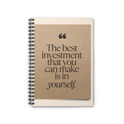 The Best Investment You Can Make Is In Yourself – Lined Notebook | Success Club Swag