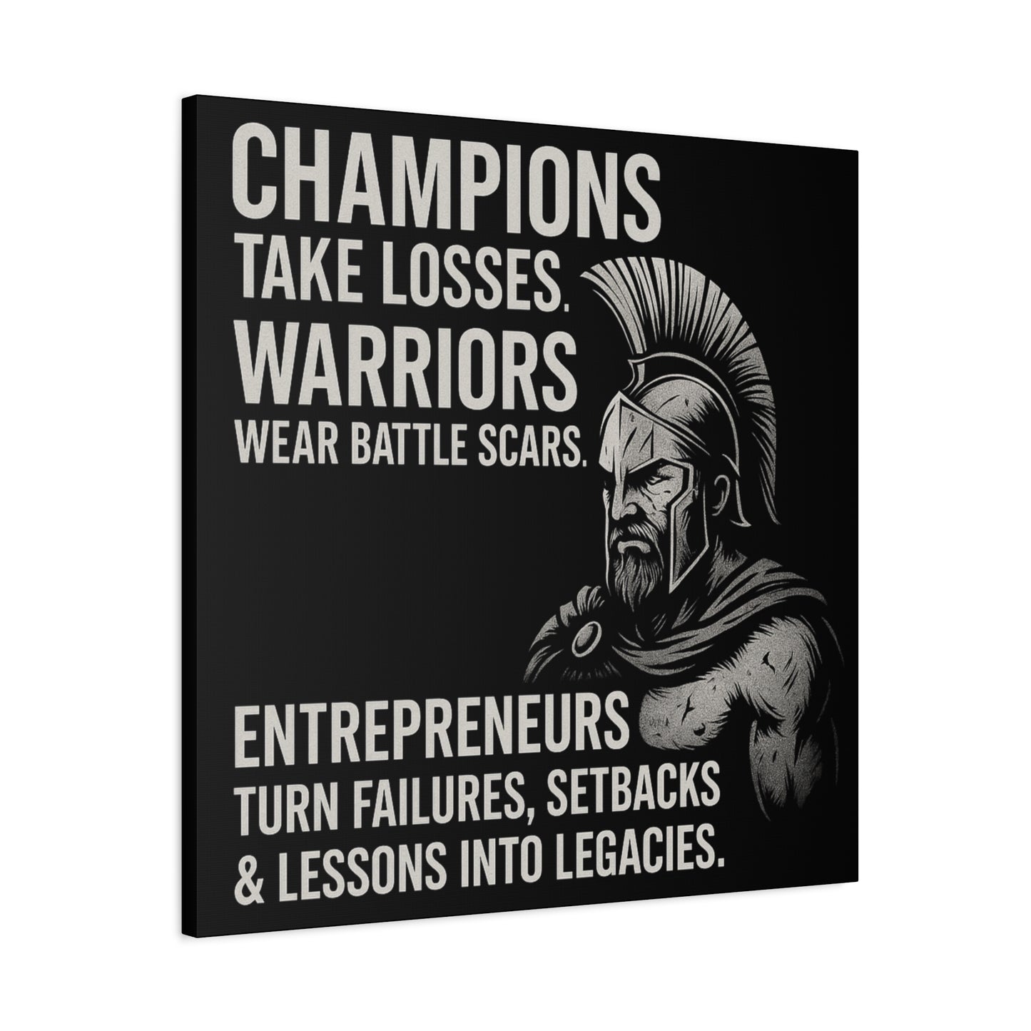 "Champions. Warriors. Entrepreneurs." Motivational Canvas Wall Art