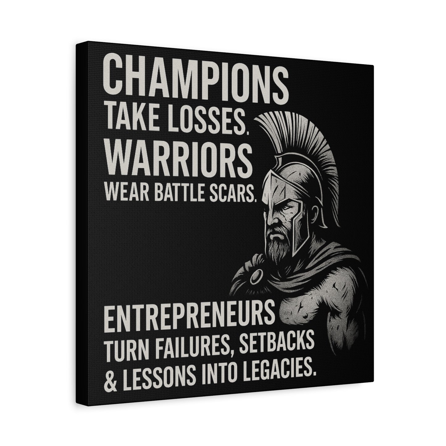"Champions. Warriors. Entrepreneurs." Motivational Canvas Wall Art
