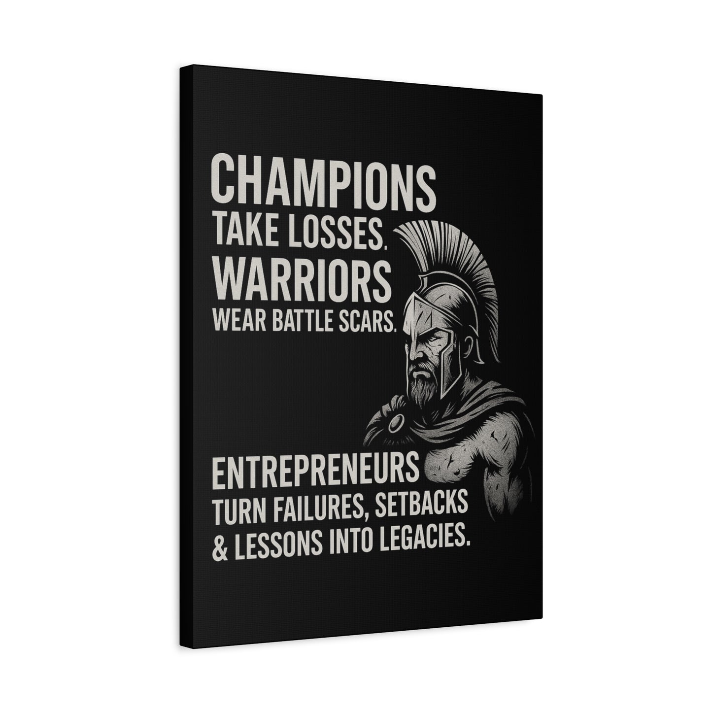 "Champions. Warriors. Entrepreneurs." Motivational Canvas Wall Art