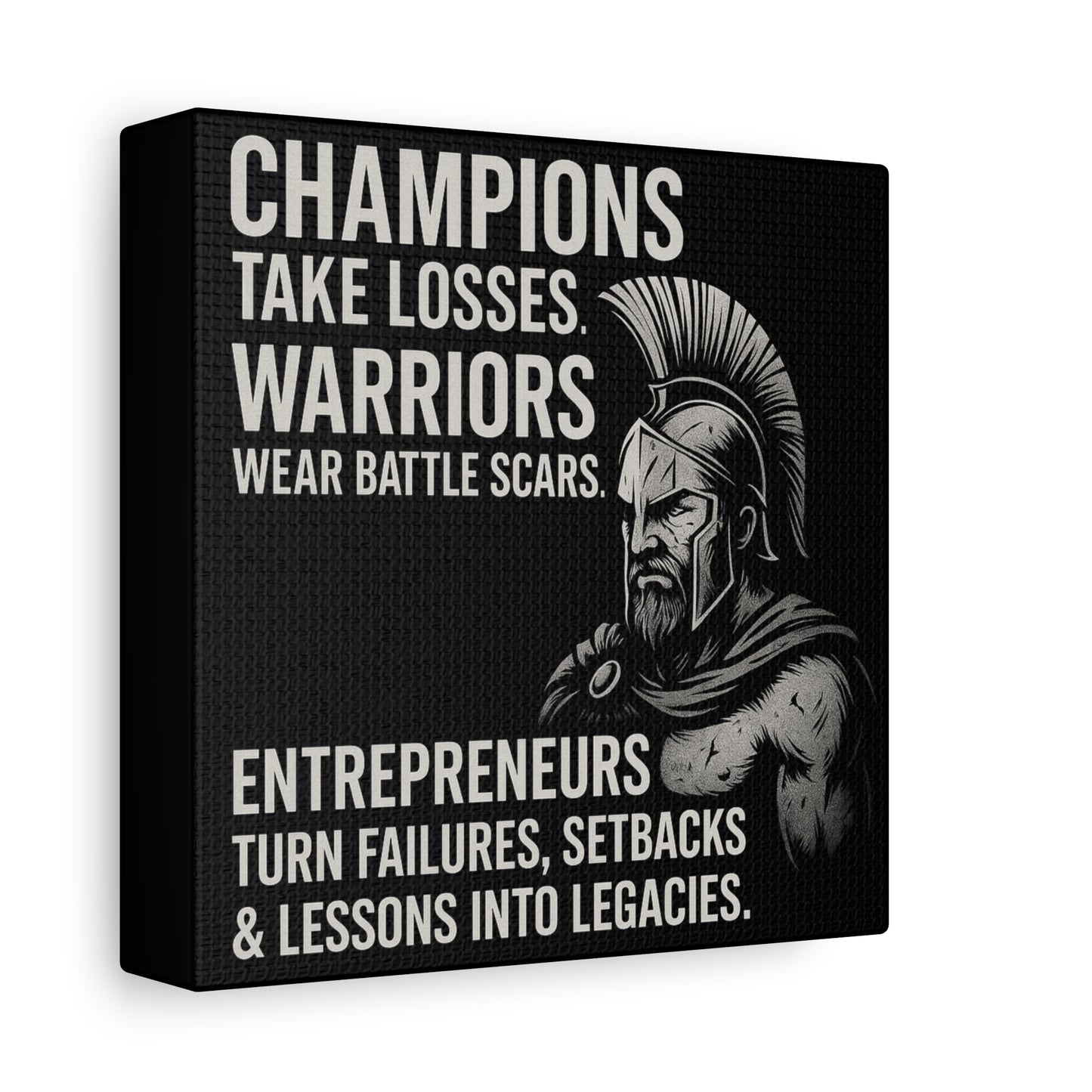 "Champions. Warriors. Entrepreneurs." Motivational Canvas Wall Art
