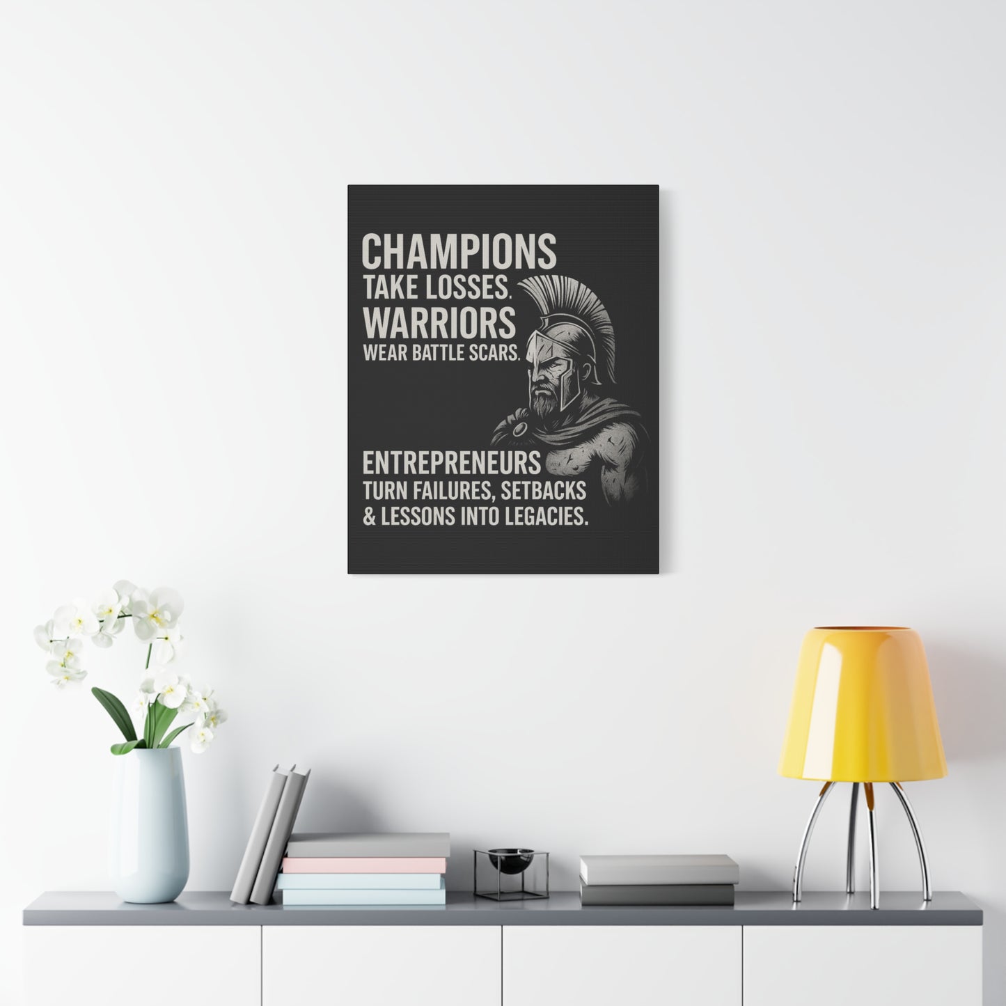 "Champions. Warriors. Entrepreneurs." Motivational Canvas Wall Art