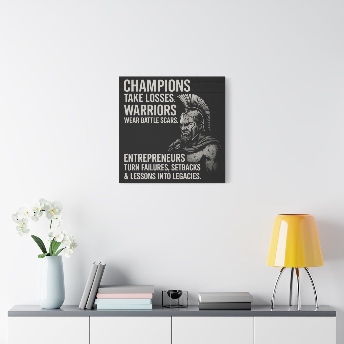 "Champions. Warriors. Entrepreneurs." Motivational Canvas Wall Art