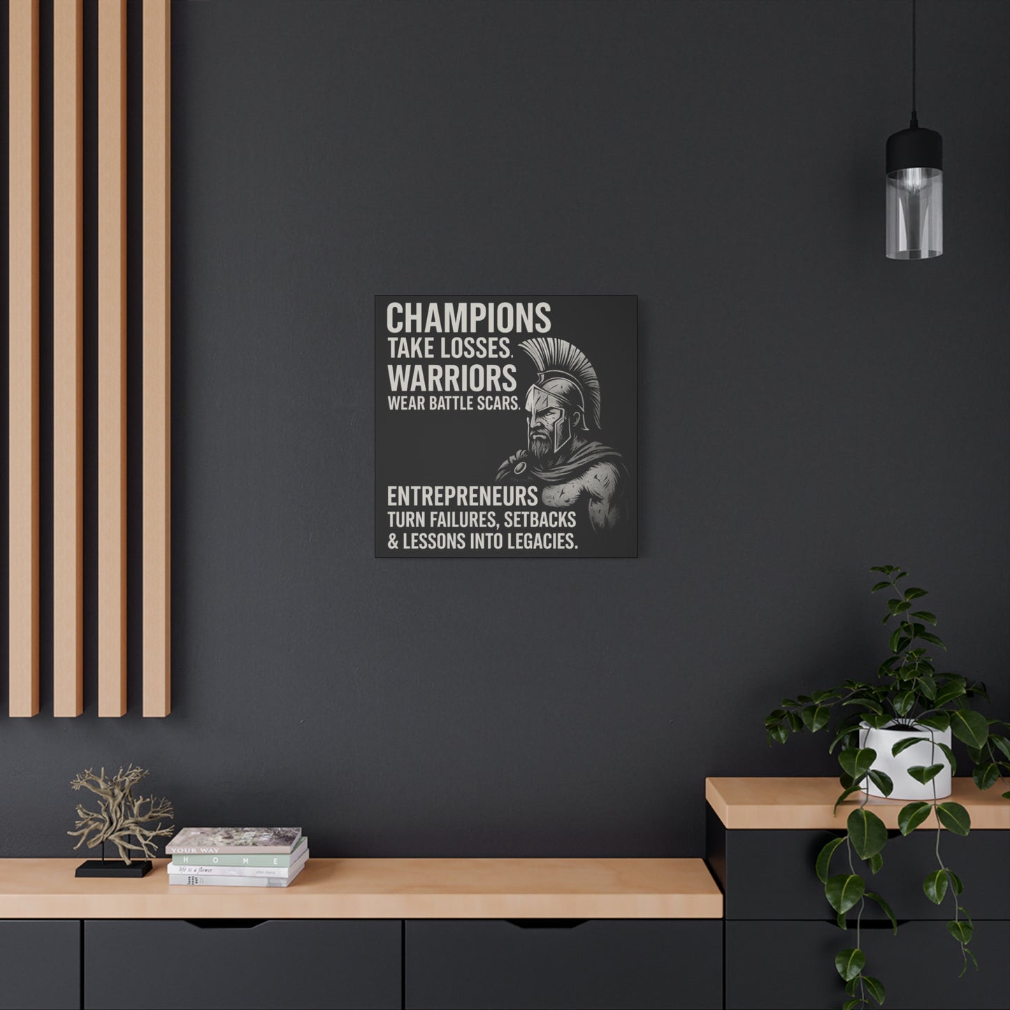 "Champions. Warriors. Entrepreneurs." Motivational Canvas Wall Art