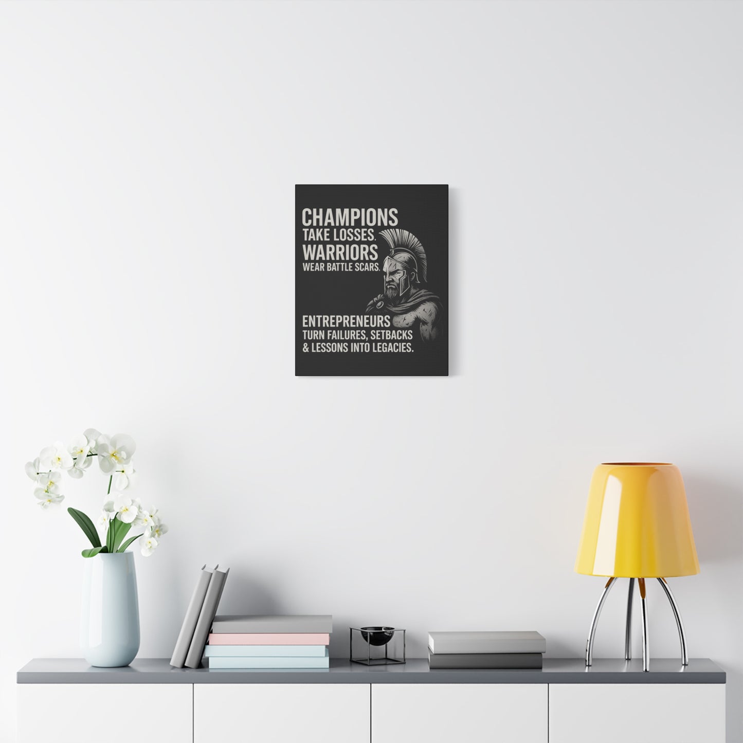 "Champions. Warriors. Entrepreneurs." Motivational Canvas Wall Art