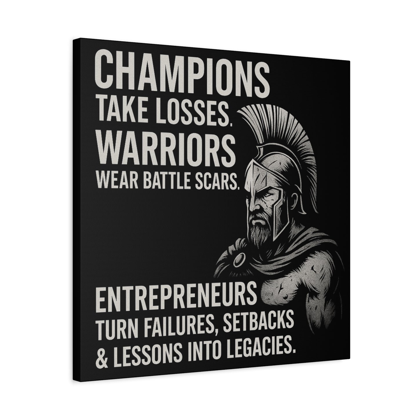 "Champions. Warriors. Entrepreneurs." Motivational Canvas Wall Art