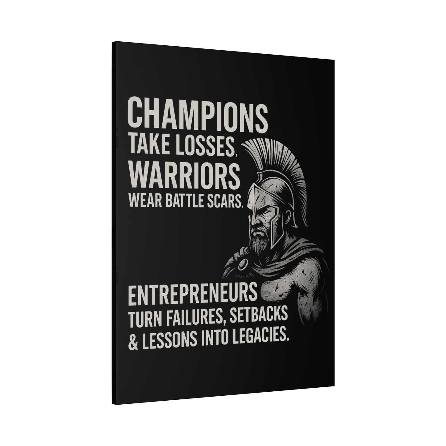 "Champions. Warriors. Entrepreneurs." Motivational Canvas Wall Art