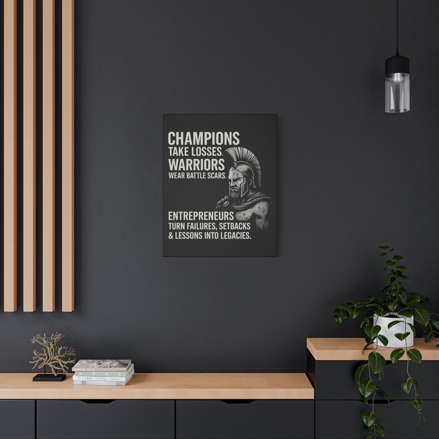 "Champions. Warriors. Entrepreneurs." Motivational Canvas Wall Art
