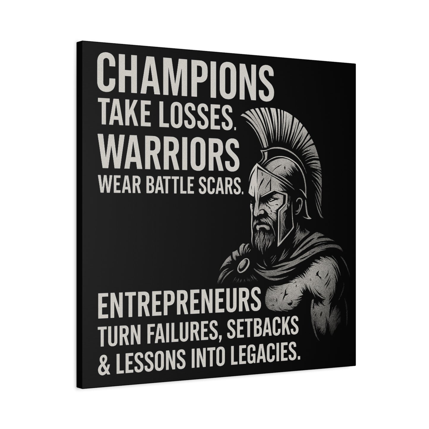 "Champions. Warriors. Entrepreneurs." Motivational Canvas Wall Art