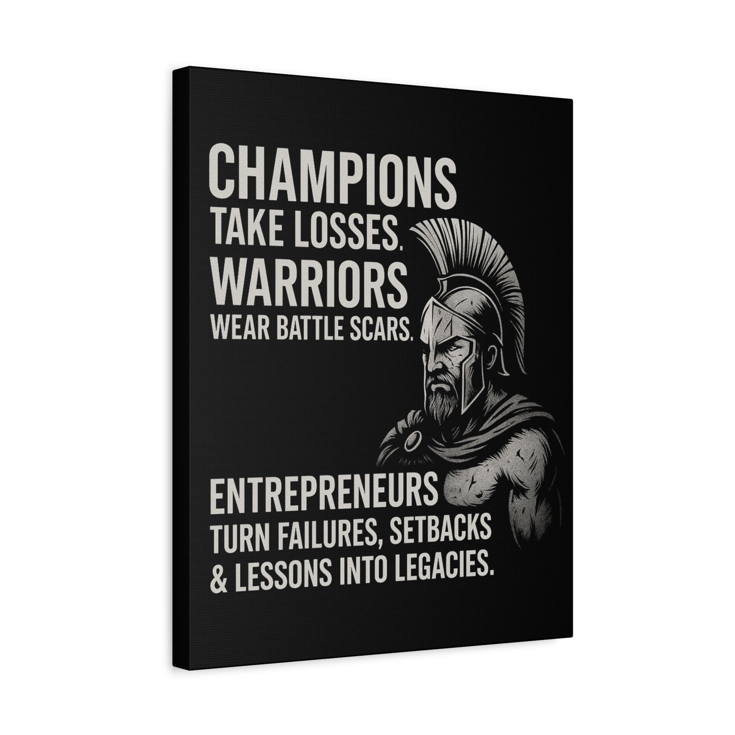 "Champions. Warriors. Entrepreneurs." Motivational Canvas Wall Art