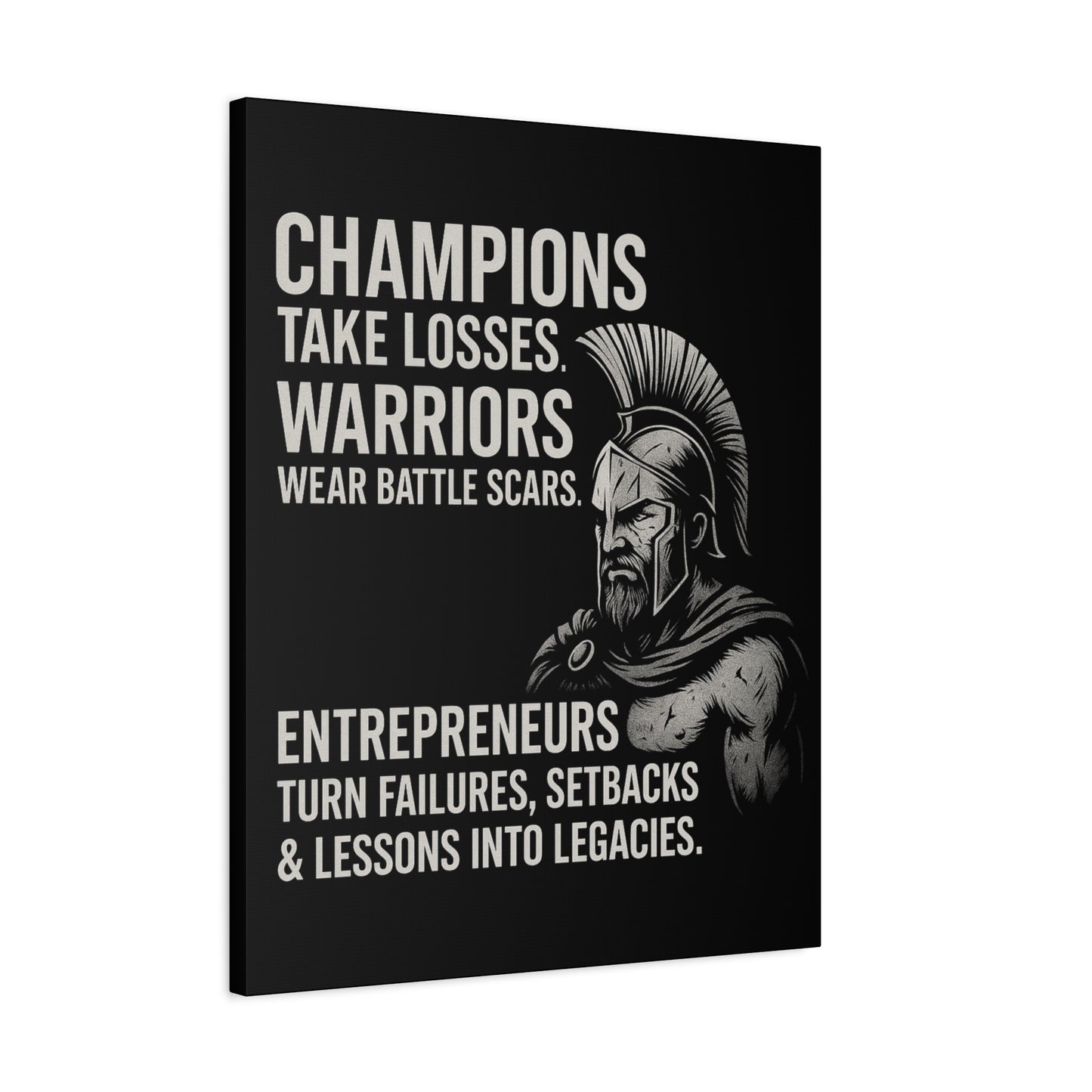 "Champions. Warriors. Entrepreneurs." Motivational Canvas Wall Art