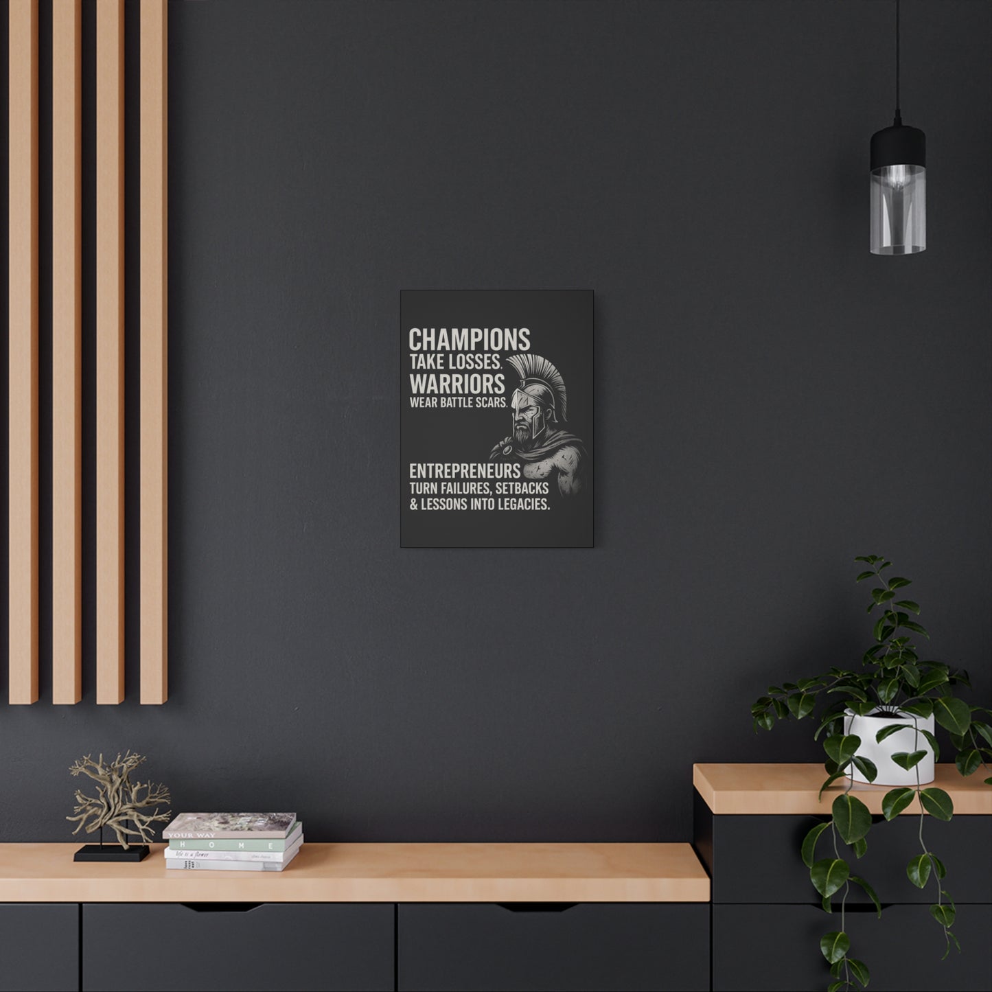 "Champions. Warriors. Entrepreneurs." Motivational Canvas Wall Art