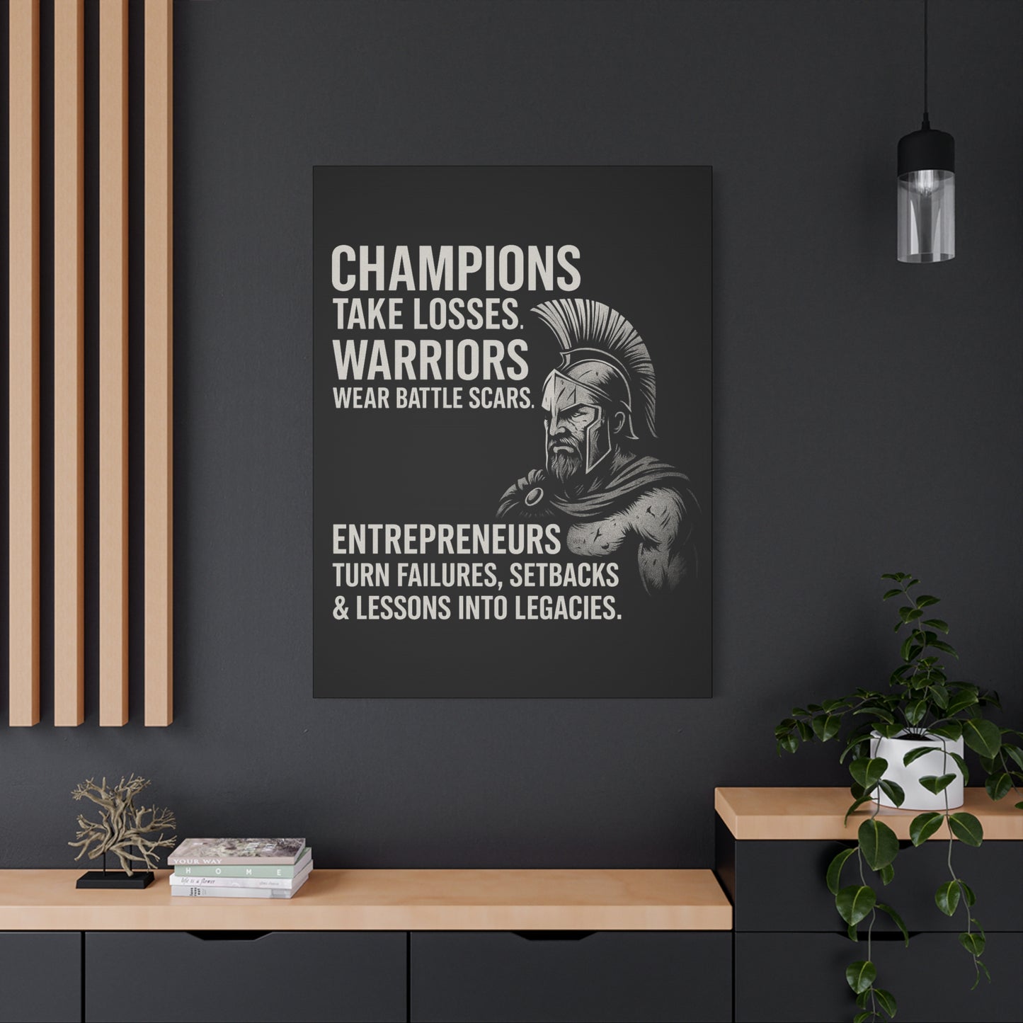 "Champions. Warriors. Entrepreneurs." Motivational Canvas Wall Art