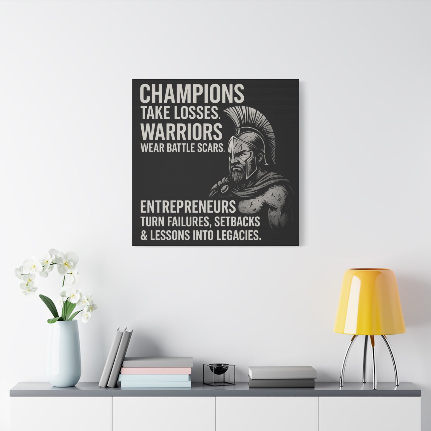 "Champions. Warriors. Entrepreneurs." Motivational Canvas Wall Art