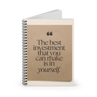 The Best Investment You Can Make Is In Yourself – Lined Notebook | Success Club Swag