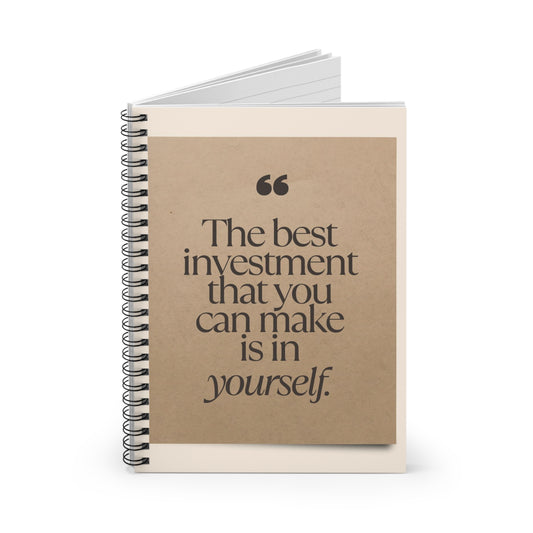 The Best Investment You Can Make Is In Yourself – Lined Notebook | Success Club Swag